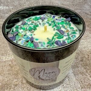 Raindrops Crystal infused scented Soy candle fresh clean just rained scent